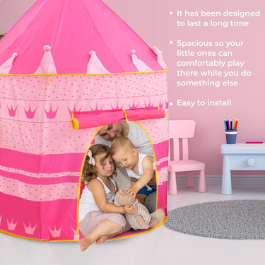 Portable Cubby Tent House For Kids - Pink
